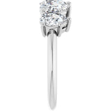 14K Gold Pear Lab-Grown Diamond Five-Stone Anniversary Band - 6x4mm Stones - White Gold - view 4
