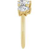 14K Gold Pear Lab-Grown Diamond Five-Stone Anniversary Band - 6x4mm Stones - Yellow Gold - view 4
