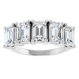 Platinum Emerald Lab-Grown Diamond Five-Stone Anniversary Band - 1 7/8-5 1/2 CTW - view 3