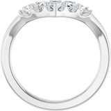 14K Gold Round Lab-Grown Diamond Contour Band - 1/8-1/2 CTW - White Gold - view 2