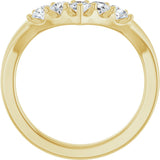 14K Gold Round Lab-Grown Diamond Contour Band - 1/8-1/2 CTW - Yellow Gold - view 2