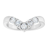 14K Gold Round Lab-Grown Diamond Contour Band - 1/8-1/2 CTW - White Gold - view 3