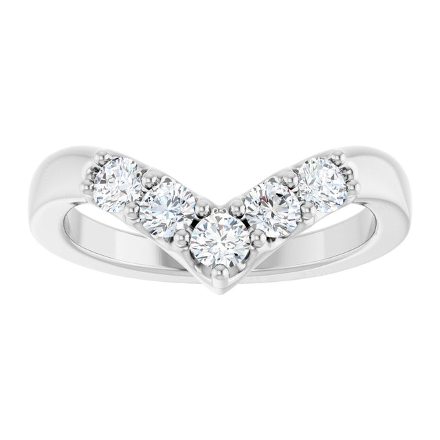 14K Gold Round Lab-Grown Diamond Contour Band - 1/8-1/2 CTW - White Gold - view 3