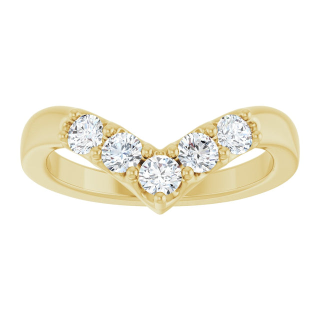 14K Gold Round Lab-Grown Diamond Contour Band - 1/8-1/2 CTW - Yellow Gold - view 3