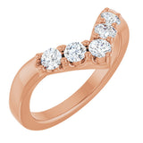 14K Gold Round Lab-Grown Diamond Contour Band - 1/8-1/2 CTW - Rose Gold