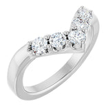 14K Gold Round Lab-Grown Diamond Contour Band - 1/8-1/2 CTW - White Gold