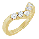 14K Gold Round Lab-Grown Diamond Contour Band - 1/8-1/2 CTW - Yellow Gold