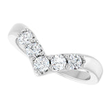14K Gold Round Lab-Grown Diamond Contour Band - 1/8-1/2 CTW - White Gold - view 5