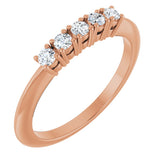 14K Gold Round Lab-Grown Diamond Five-Stone Anniversary Band - 2.25mm Stones - Rose Gold