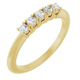14K Gold Round Lab-Grown Diamond Five-Stone Anniversary Band - 2.25mm Stones - Yellow Gold