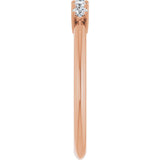 14K Gold Round Lab-Grown Diamond Five-Stone Anniversary Band - 2.25mm Stones - Rose Gold - view 4