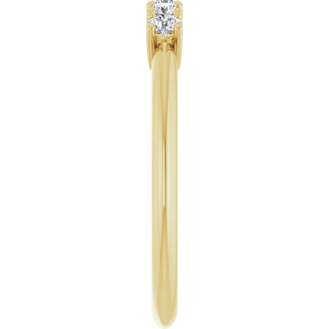 14K Gold Round Lab-Grown Diamond Five-Stone Anniversary Band - 2.25mm Stones - Yellow Gold - view 4