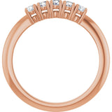 14K Gold Round Lab-Grown Diamond Five-Stone Anniversary Band - 2.25mm Stones - Rose Gold - view 2