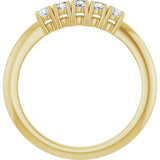 14K Gold Round Lab-Grown Diamond Five-Stone Anniversary Band - 2.25mm Stones - Yellow Gold - view 2
