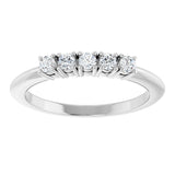 14K Gold Round Lab-Grown Diamond Five-Stone Anniversary Band - 2.25mm Stones - White Gold - view 3