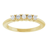 14K Gold Round Lab-Grown Diamond Five-Stone Anniversary Band - 2.25mm Stones - Yellow Gold - view 3