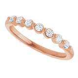 14K Gold Round Lab-Grown Diamond Seven-Stone Anniversary Band - 1/5-5/8 CTW - Rose Gold - view 5