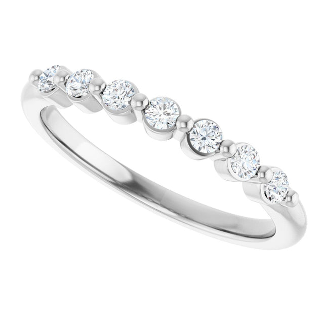 Platinum Round Natural Diamond Seven-Stone Anniversary Band - 1/5-5/8 CTW - view 5