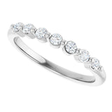 14K Gold Round Natural Diamond Seven-Stone Anniversary Band - 1/5-5/8 CTW - White Gold - view 5