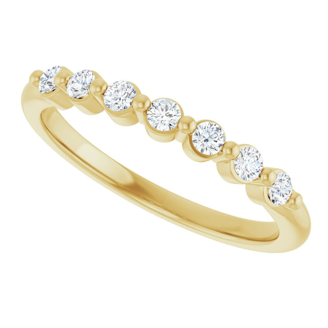 14K Gold Round Lab-Grown Diamond Seven-Stone Anniversary Band - 1/5-5/8 CTW - Yellow Gold - view 5