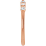 14K Gold Round Lab-Grown Diamond Seven-Stone Anniversary Band - 1/5-5/8 CTW - Rose Gold - view 4
