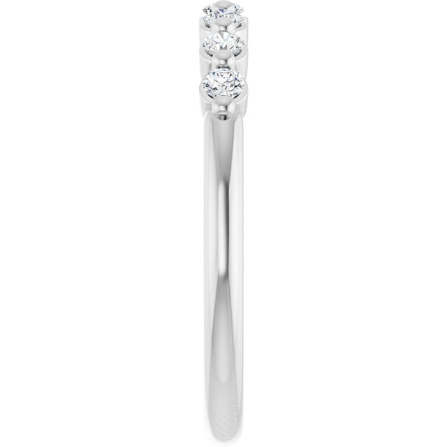 Platinum Round Lab-Grown Diamond Seven-Stone Anniversary Band - 1/5-5/8 CTW - view 4