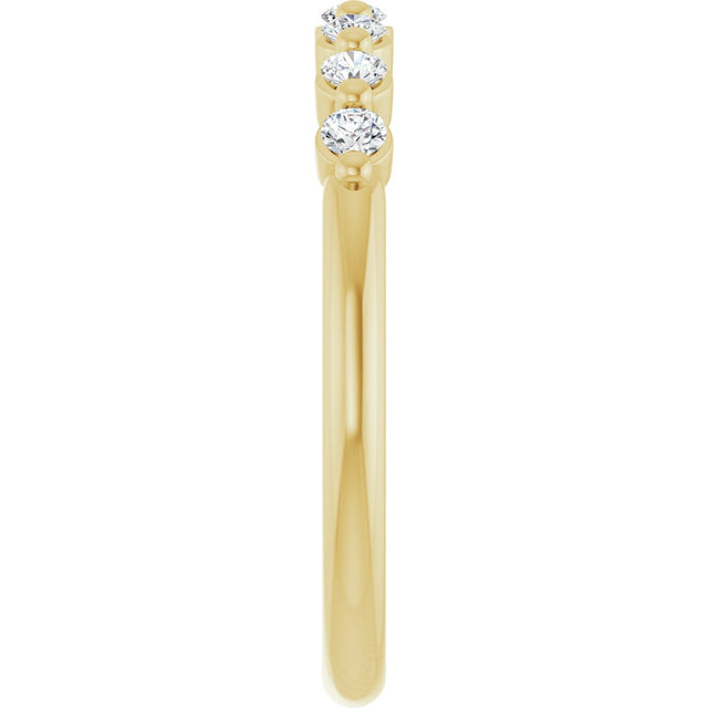 14K Gold Round Natural Diamond Seven-Stone Anniversary Band - 1/5-5/8 CTW - Yellow Gold - view 4
