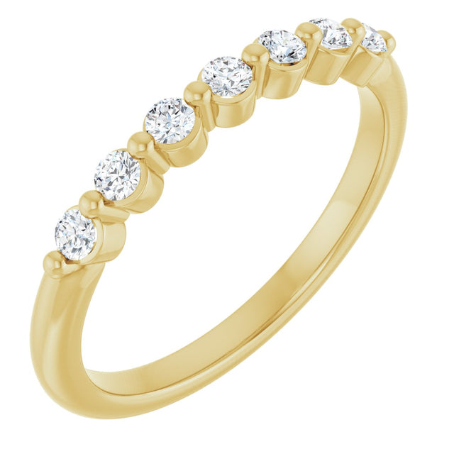 14K Gold Round Lab-Grown Diamond Seven-Stone Anniversary Band - 1/5-5/8 CTW - Yellow Gold