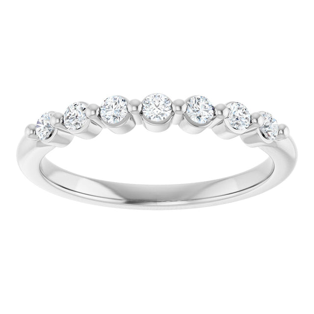 14K Gold Round Natural Diamond Seven-Stone Anniversary Band - 1/5-5/8 CTW - White Gold - view 3