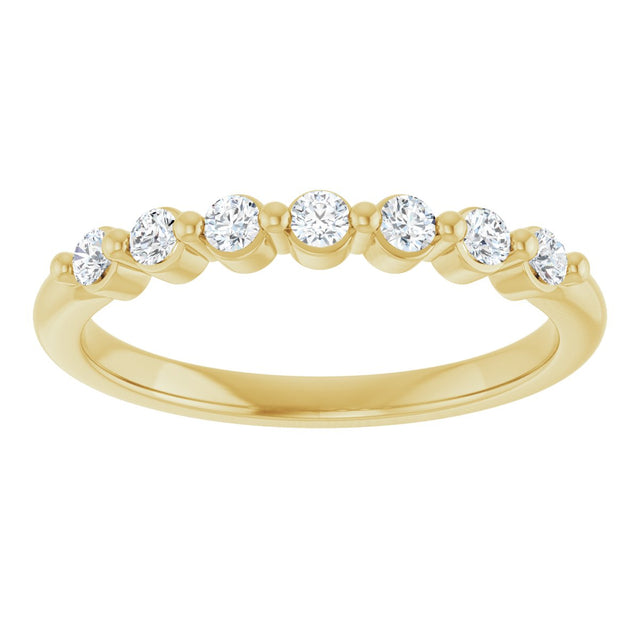 14K Gold Round Lab-Grown Diamond Seven-Stone Anniversary Band - 1/5-5/8 CTW - Yellow Gold - view 3
