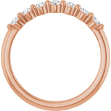 14K Gold Round Natural Diamond Seven-Stone Anniversary Band - 1/5-5/8 CTW - Rose Gold - view 2