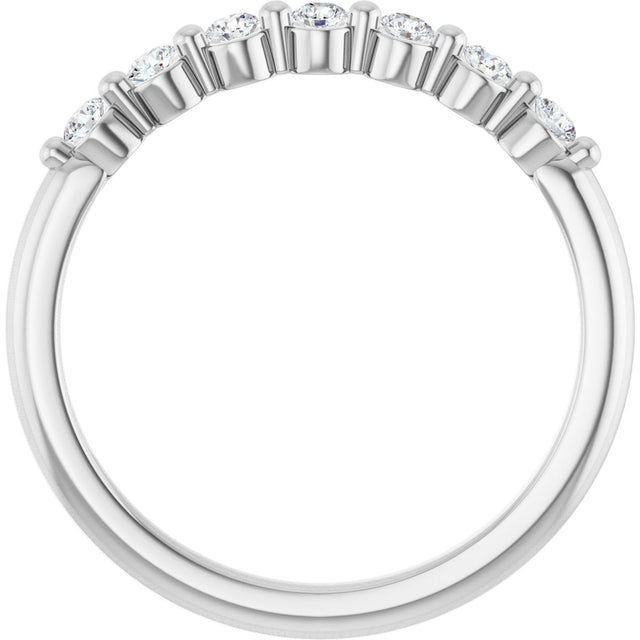 Platinum Round Lab-Grown Diamond Seven-Stone Anniversary Band - 1/5-5/8 CTW - view 2