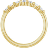 14K Gold Round Natural Diamond Seven-Stone Anniversary Band - 1/5-5/8 CTW - Yellow Gold - view 2