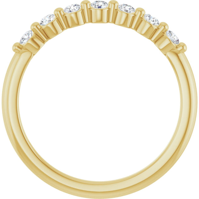 14K Gold Round Lab-Grown Diamond Seven-Stone Anniversary Band - 1/5-5/8 CTW - Yellow Gold - view 2