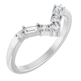 14K Gold Round Natural Diamond Contour Band - 1/6 CTW (Style 127066) - White Gold