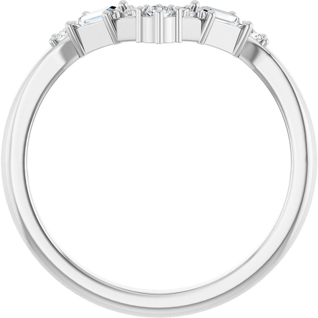 Platinum Round Natural Diamond Contour Band - 1/6 CTW (Style 127066) - view 2