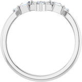 14K Gold Round Natural Diamond Contour Band - 1/6 CTW (Style 127066) - White Gold - view 2