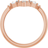 14K Gold Round Natural Diamond Contour Band - 1/6 CTW (Style 127066) - Rose Gold - view 2