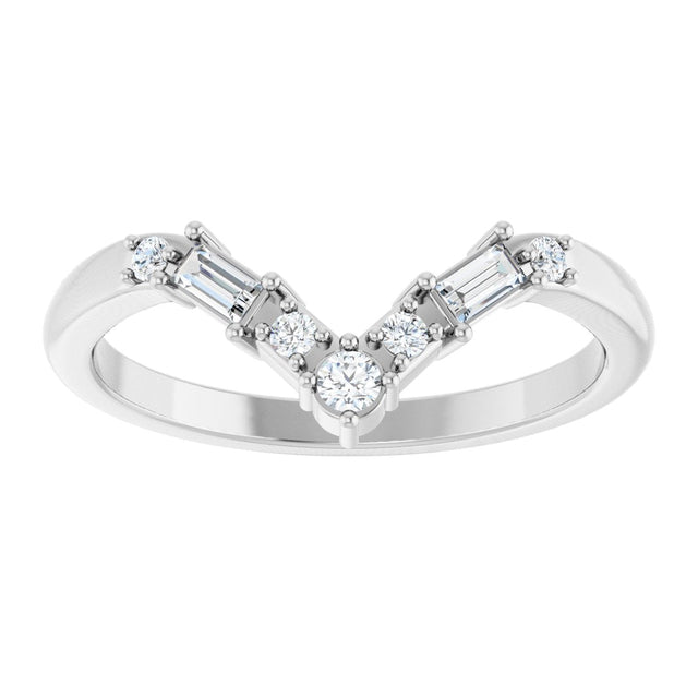 Platinum Round Lab-Grown Diamond Contour Band - 1/6 CTW (Style 127066) - view 3