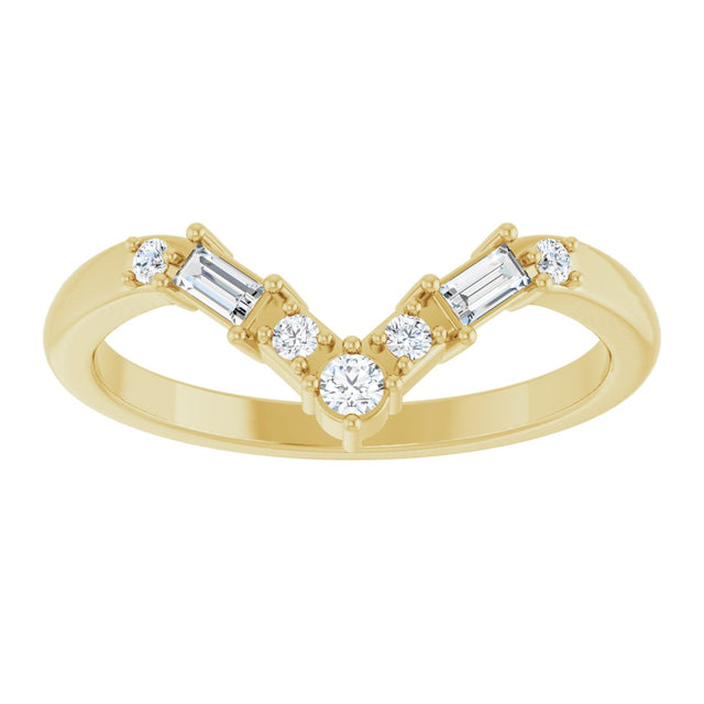 14K Gold Round Lab-Grown Diamond Contour Band - 1/6 CTW (Style 127066) - Yellow Gold - view 3