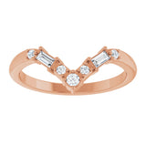 14K Gold Round Lab-Grown Diamond Contour Band - 1/6 CTW (Style 127066) - Rose Gold - view 3