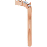 14K Gold Round Lab-Grown Diamond Contour Band - 1/6 CTW (Style 127066) - Rose Gold - view 4
