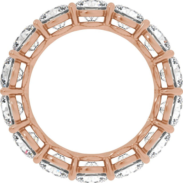 14K Gold Round Lab-Grown Diamond Low Profile Eternity Band - 4.3mm Stones - Rose Gold - view 2