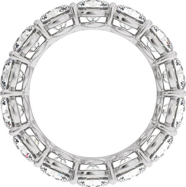 14K Gold Round Natural Diamond Low Profile Eternity Band - 4.3mm Stones - White Gold - view 2