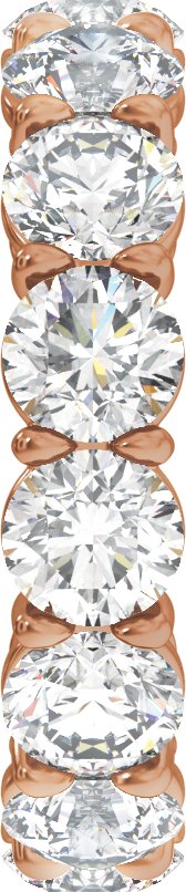 14K Gold Round Lab-Grown Diamond Low Profile Eternity Band - 4.3mm Stones - Rose Gold - view 4