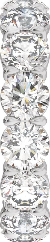 14K Gold Round Natural Diamond Low Profile Eternity Band - 4.3mm Stones - White Gold - view 4
