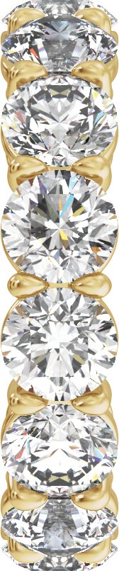 14K Gold Round Natural Diamond Low Profile Eternity Band - 4.3mm Stones - Yellow Gold - view 4