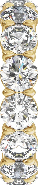 14K Gold Round Lab-Grown Diamond Low Profile Eternity Band - 4.3mm Stones - Yellow Gold - view 4