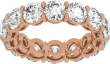 14K Gold Round Lab-Grown Diamond Low Profile Eternity Band - 4.3mm Stones - Rose Gold - view 3