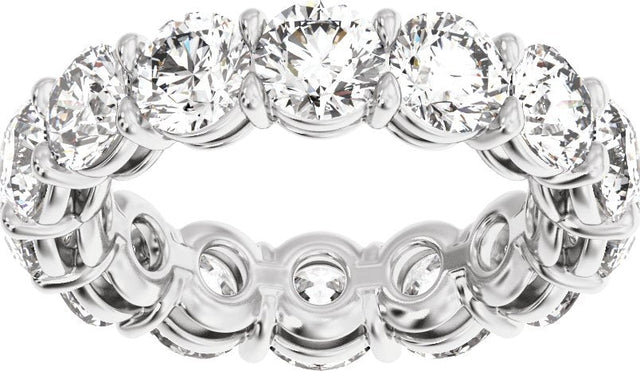 Platinum Round Natural Diamond Low Profile Eternity Band - 4.3mm Stones - view 3
